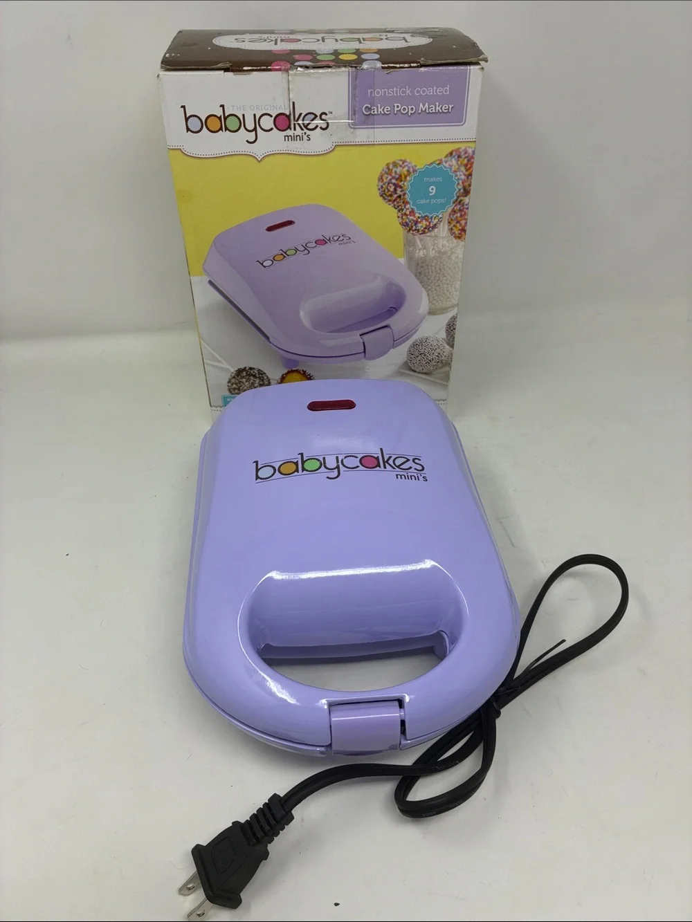Baby Cakes Mini’s Lilac Cake Pop Maker - 9 Cavity Electric Baker (never used)